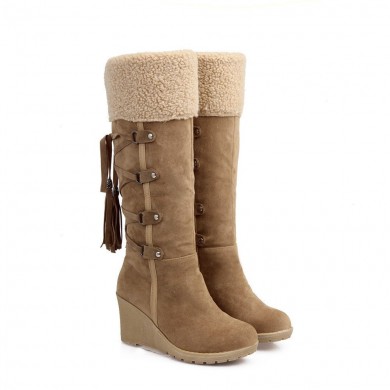 Bota - Anabela Marrom Estilo UGG