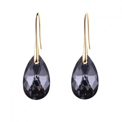 Brincos Dourados com Swarovski Chumbo