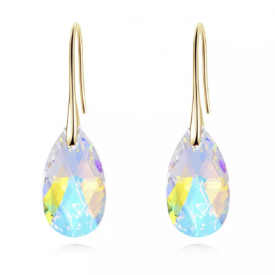 Brincos Dourados com Swarovski Boreal