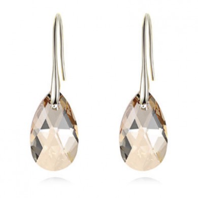 Brincos com Swarovski Champagne