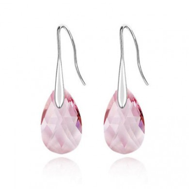 Brincos com Swarovski Rosa