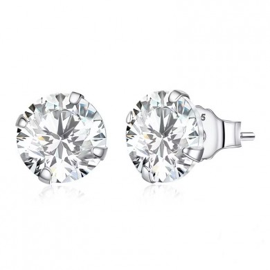 Brincos Solitários de Zircônias - 0,7cm - Prata 925
