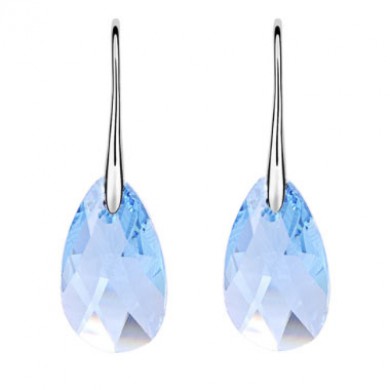 Brincos com Swarovski Azul Translúcido