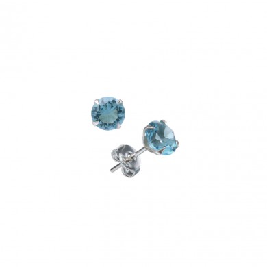 Brincos Micro Zircônias Azuis 0,3cm - Prata 925