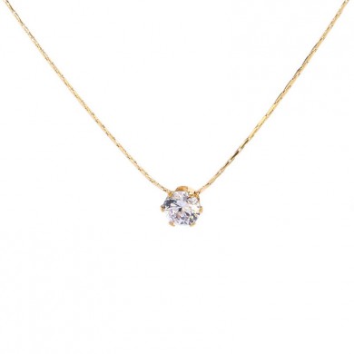 Colar Dourado com Zircônia