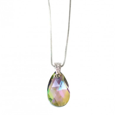 Colar com Swarovski Multicolor Translúcido