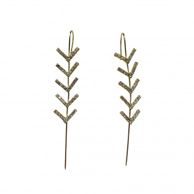 Brincos Ear Cuffs Dourados com Zircônias