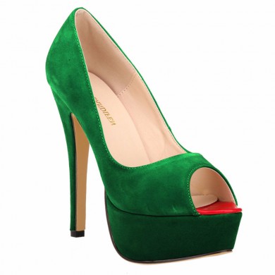 Peep Toe - Camurça Verde