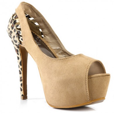 Peep Toe - Nude com Onça