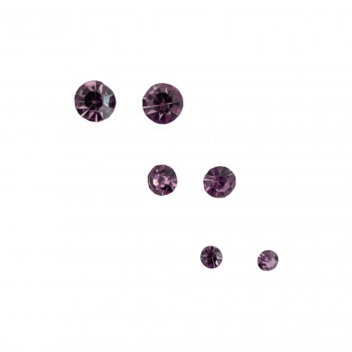 Brincos com Cristais Lavanda - 0,7cm / 0,6cm / 0,4cm