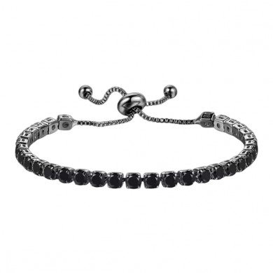 Pulseira Ajustável com Zircônias Negras