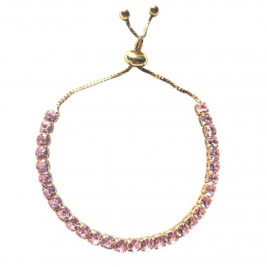 Pulseira Ajustável Dourada Rosa