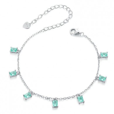 Pulseira com Zircônias Turquesa