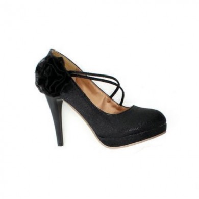 Scarpin - Preto com Flor