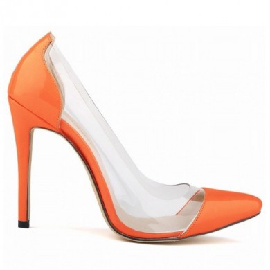 Scarpin - Transparente Laranja