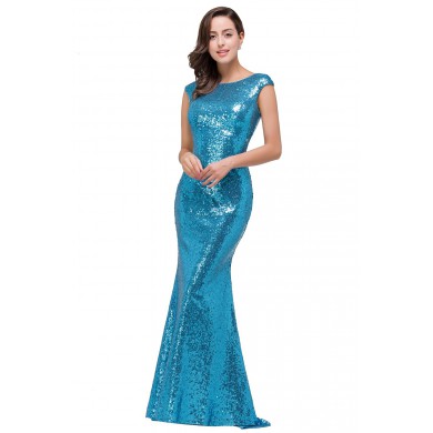 Vestido de Festa Paetê Azul - V00030