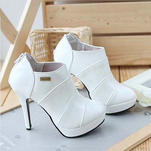 Ankle Boot - Verniz Branco Parise Joias