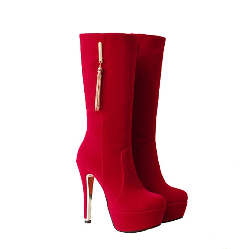 Bota feminina cano discount longo vermelha