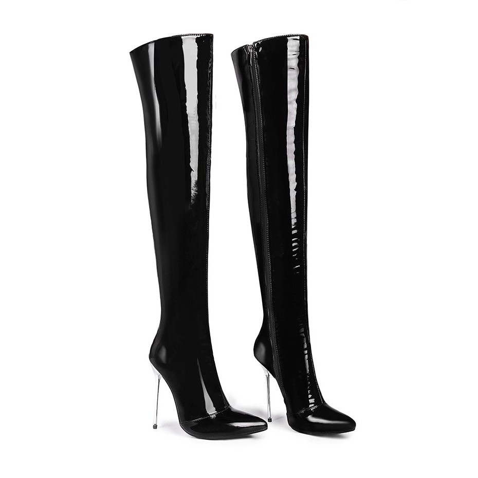Bota verniz cano sales longo