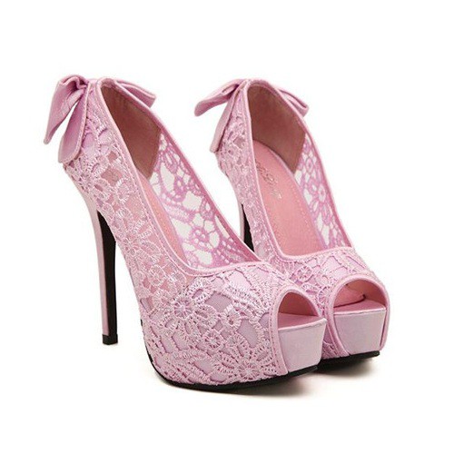 Peep toe clearance rosa para noiva