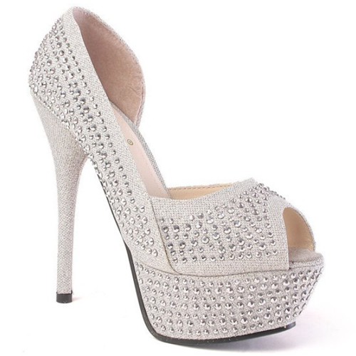 Peep toe prata cheap
