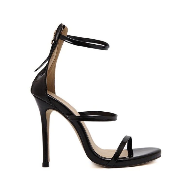 Sandalia fina preta shop