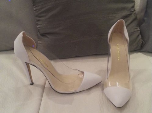 scarpin transparente branco