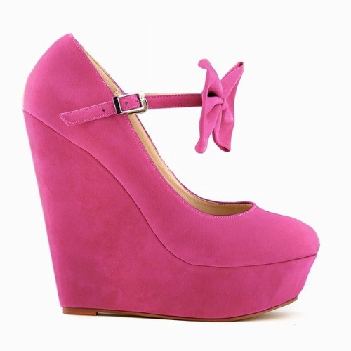 Sapato anabela rosa best sale