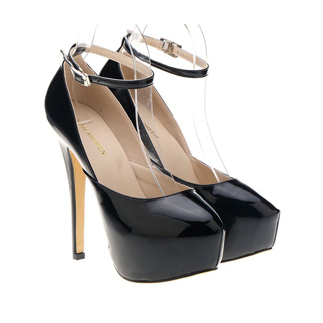 Scarpin shop preto tornozeleira