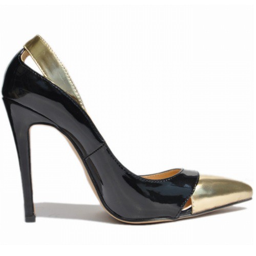 Scarpin Preto e Dourado Parise Joias