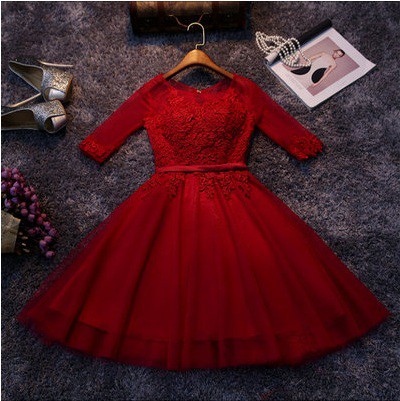 vestido de debutante vermelho curto