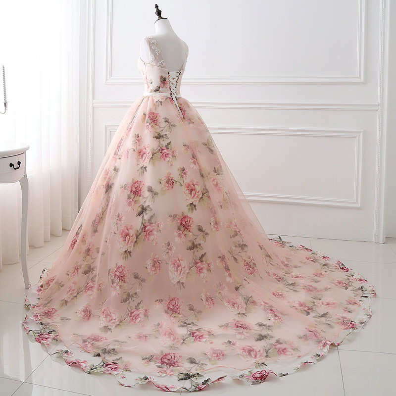 Vestido de 15 clearance anos com flores