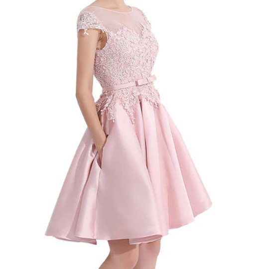 Vestido debutante shop rosa curto