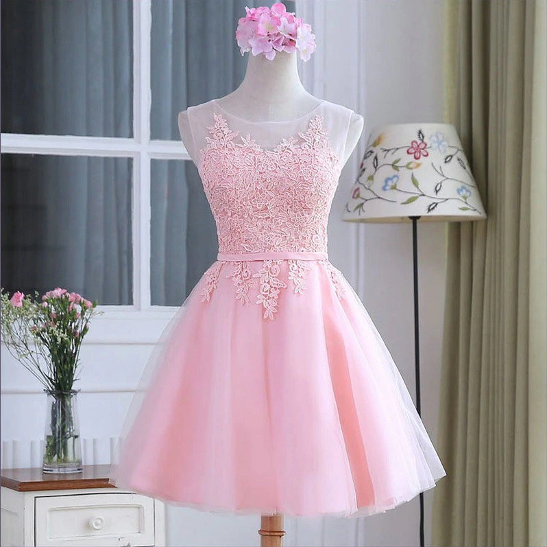 vestido debutante curto rosa