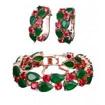 Conjunto Luxo Esmeralda e Rubi