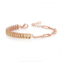 Pulseira Rosê com Zircônias Champagne