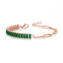 Pulseira Rosê com Zircônias Esmeralda
