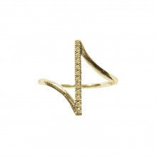 Anel Dourado Palito com Zircônias