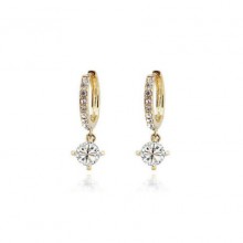 Argolas Douradas com Zircônias Pendentes