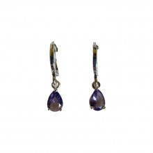 Argolas com Zirônias Roxas Pendentes