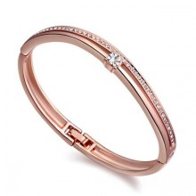 Bracelete Rosê Duplo com Swarovski