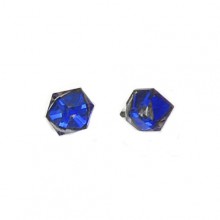 Brincos com Cubos Azuis - 0,6cm