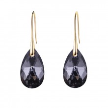Brincos Dourados com Swarovski Chumbo