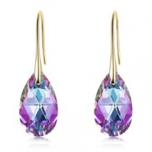 Brincos Dourados com Swarovski Multicolor