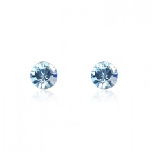 Brincos Pontos de Luz com Cristal Água Marinha - 0,6cm