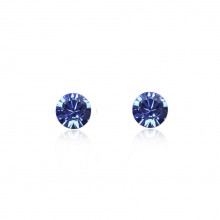 Brincos Pontos de Luz com Cristal Azul Royal - 0,5cm