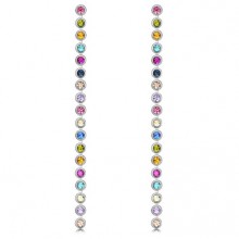 Brincos Pendentes com Cristais Coloridos