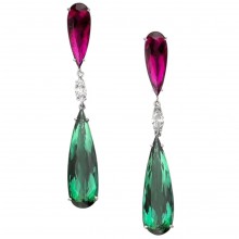 Brincos Pendentes Pink e Verde