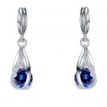 Brincos Pendentes com Zircônias Azuis