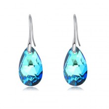 Brincos com Swarovski Azul Metálico